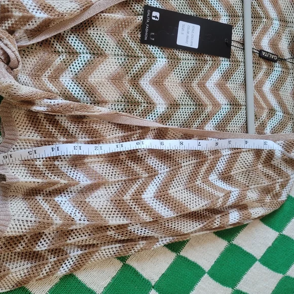 Galita Chevron Knit Tie-Front Cardigan BOHO Size Small NWT - Picture 11 of 13